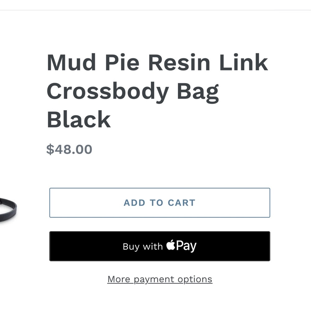 Mud Pie Black crossbody bag/purse with resin link accents. Never used NWOT - Picture 3 of 9